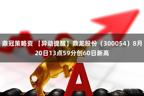 鼎冠策略资 【异动提醒】鼎龙股份（300054）8月20日13点59分创60日新高