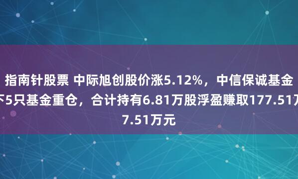 指南针股票 中际旭创股价涨5.12%，中信保诚基金旗下5只基金重仓，合计持有6.81万股浮盈赚取177.51万元